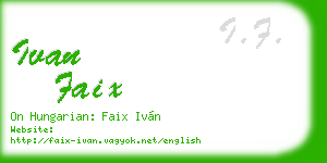 ivan faix business card